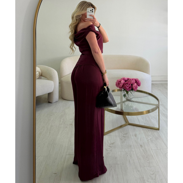 Plum flowing trouser set
