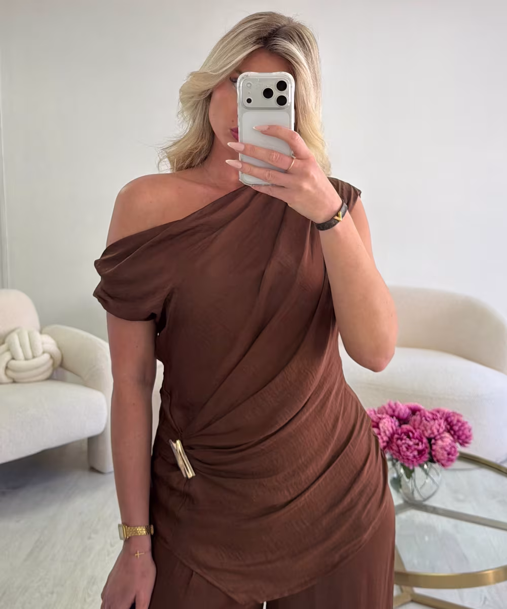 Brown flowing trouser set