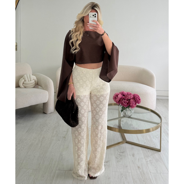 Pantalon crochet creamy - DRESS DESIREE