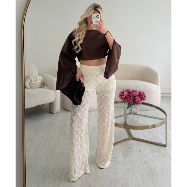 Pantalon crochet creamy - DRESS DESIREE