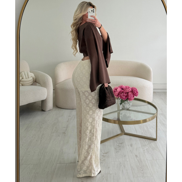 Extra-long blue slit jeans