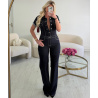 Extra-long raw denim jumpsuit - DRESS DESIREE