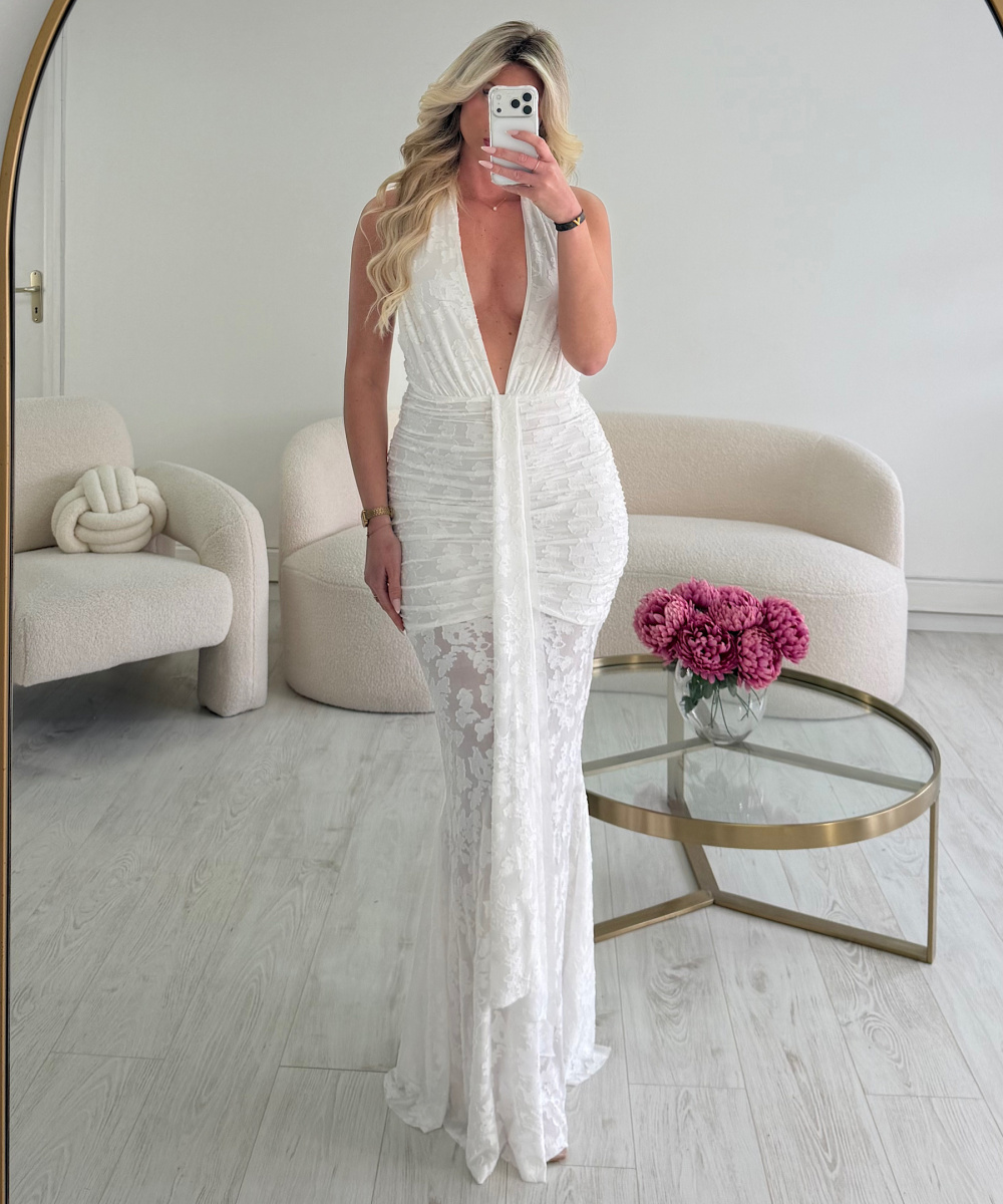 Robe blanche ajourée flowers - DRESS DESIREE