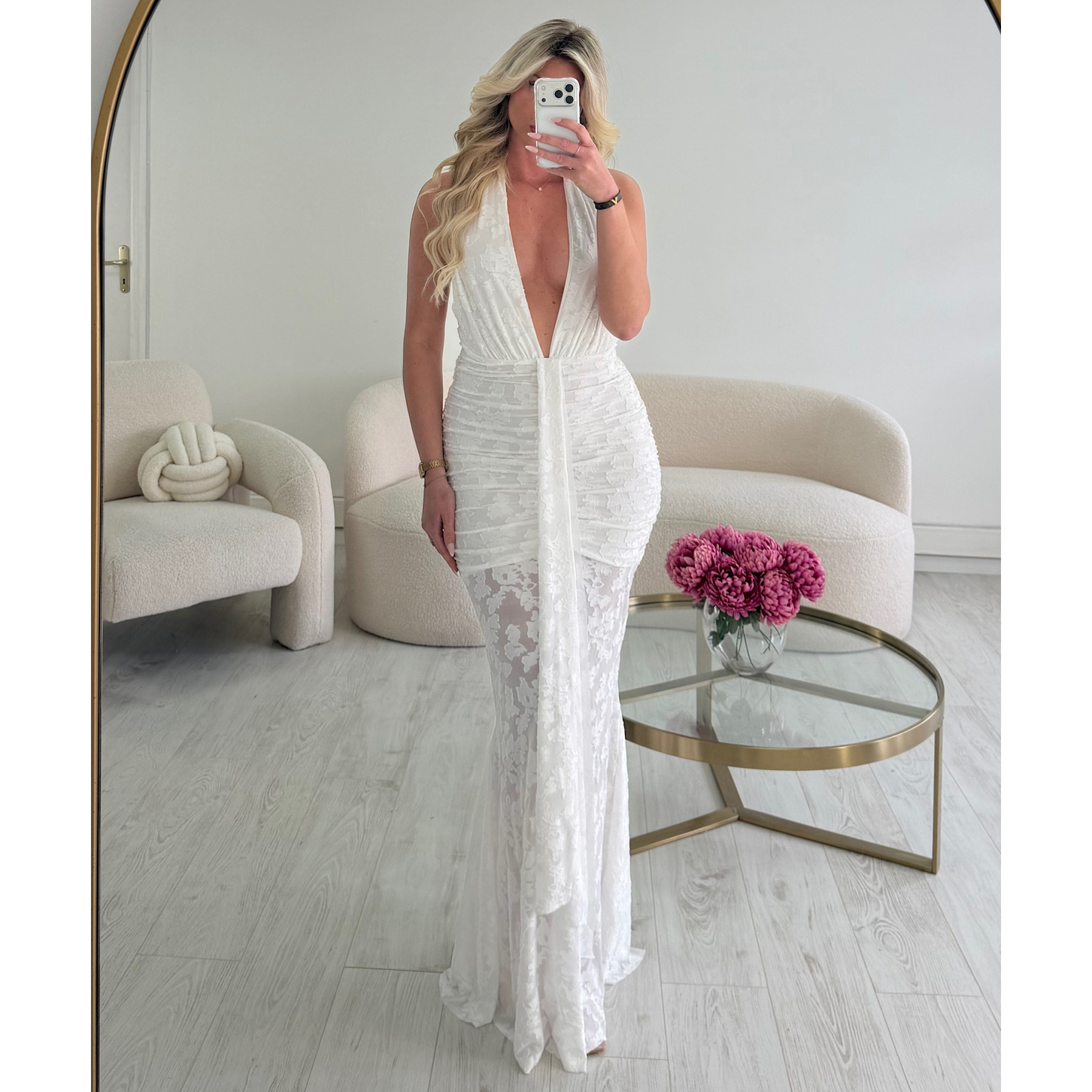 Robe blanche ajourée flowers - DRESS DESIREE