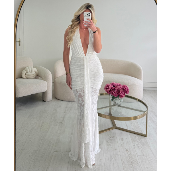 Robe blanche ajourée flowers - DRESS DESIREE