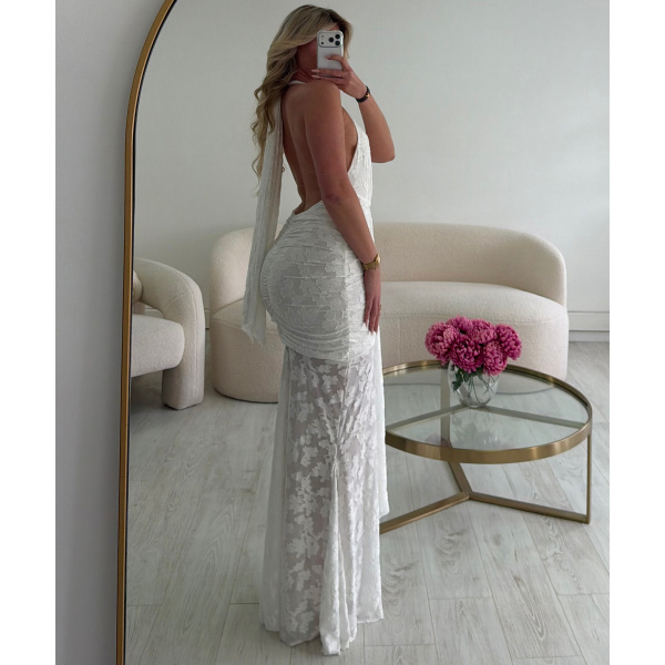 Robe blanche ajourée flowers - DRESS DESIREE