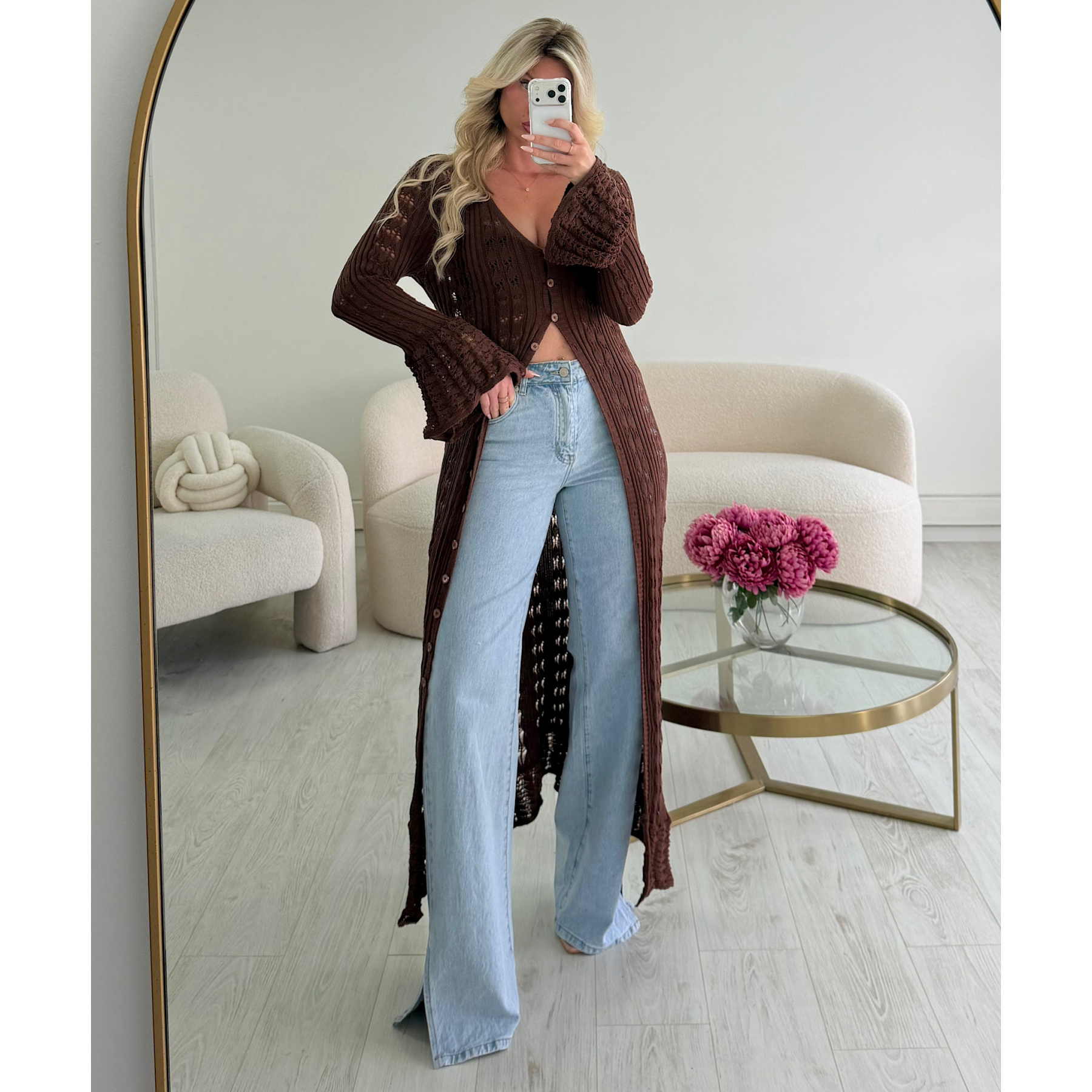 Top kimono long choco maille - DRESS DESIREE