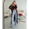 Long brown knitted kimono top - DRESS DESIREE