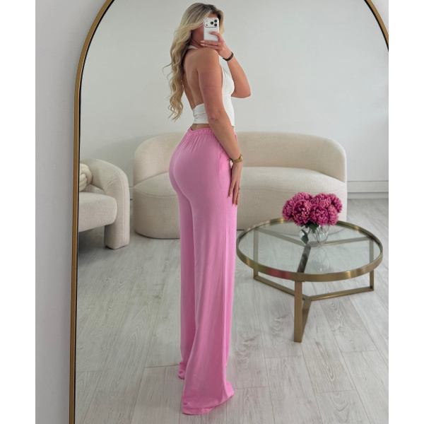 Pantalon lin extra extra long rose DRESS DESIREE