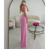 Pantalon lin extra extra long rose DRESS DESIREE