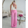 Pantalon lin extra extra long rose DRESS DESIREE
