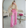 Pantalon lin extra extra long rose DRESS DESIREE