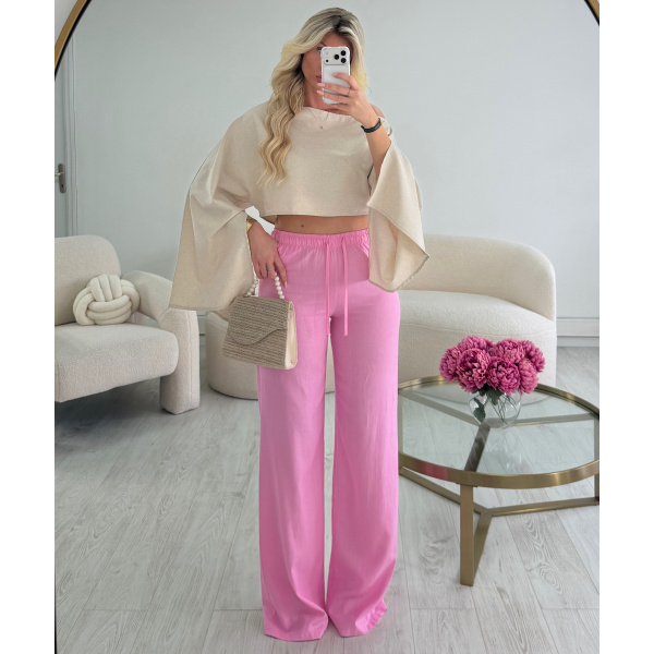 Tall pink linen pants