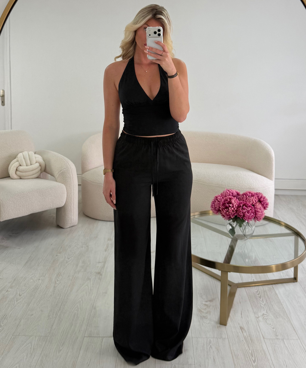 Tall black linen pants