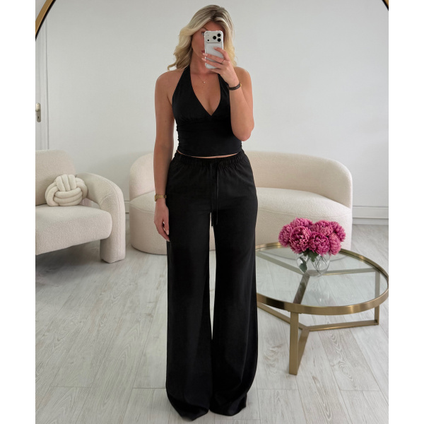 Pantalon lin tall noir DRESS DESIREE