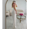 Pantalon lin extra extra long blanc DRESS DESIREE