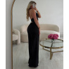 Pantalon lin standard noir- DRESS DESIREE