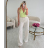 Pantalon lin standard blanc- DRESS DESIREE