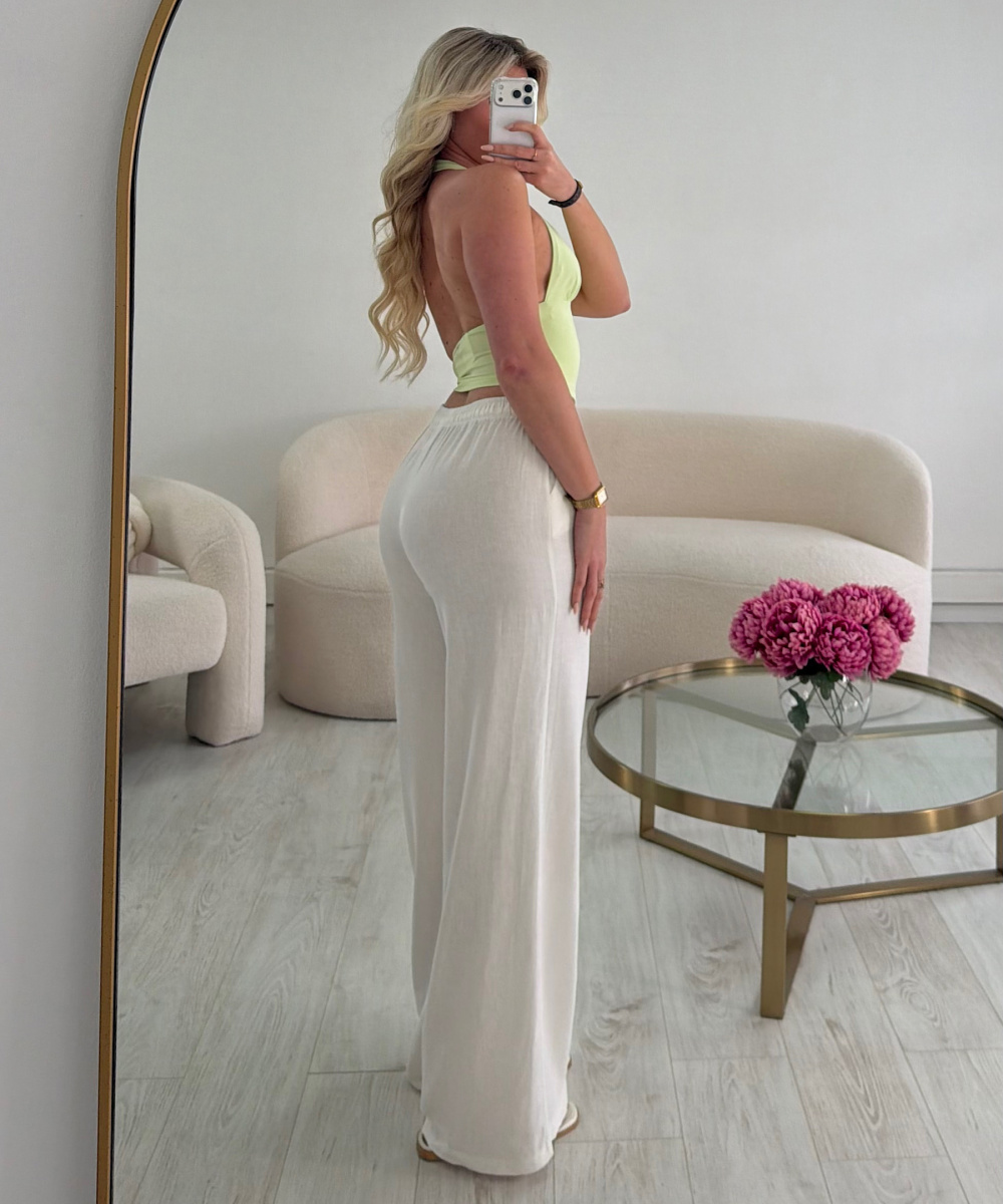 Pantalon lin standard blanc