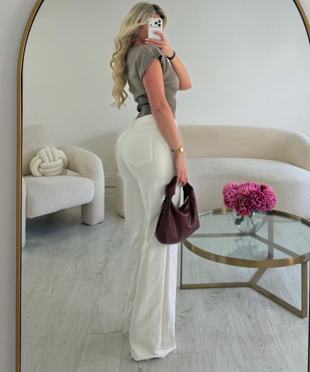 Tall white jeans