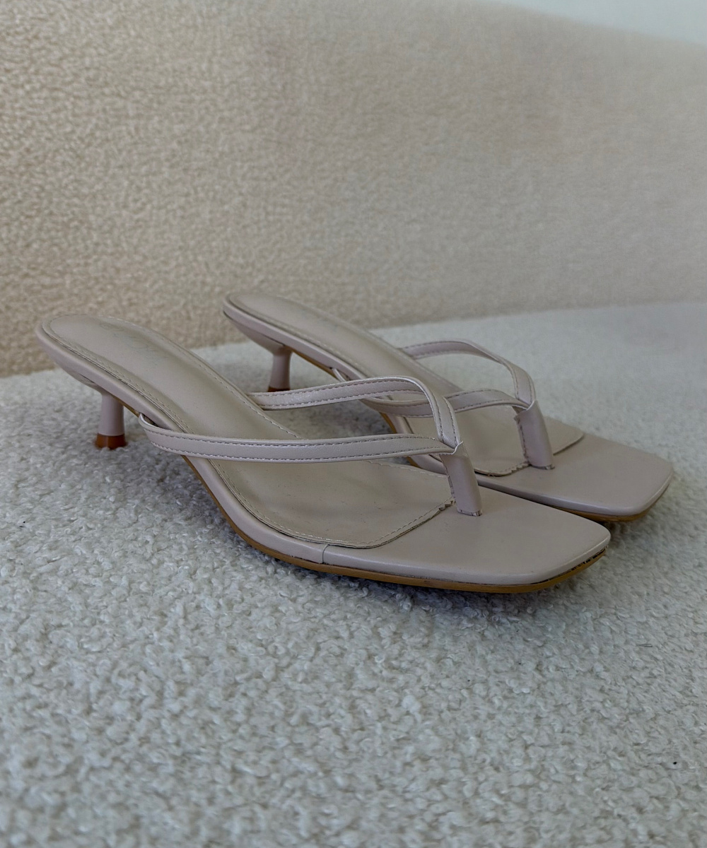 Beige heeled sandals