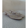 beige heeled sandals
