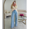 Jeans extra long large couture bleu clair - DRESS DESIREE