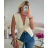 Top blanc sans manche détail doré - DRESS DESIREE