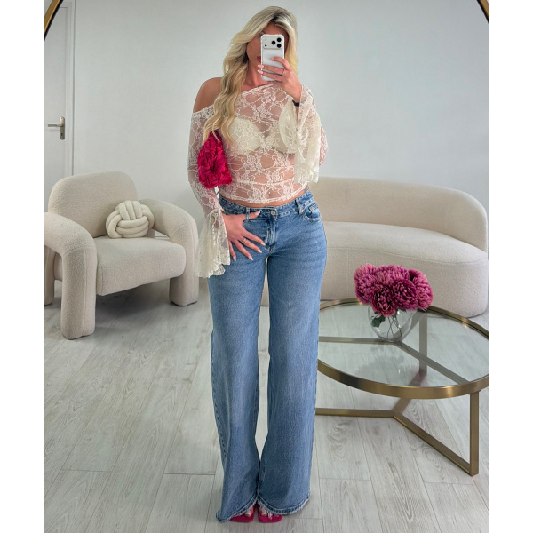 Jeans taille basse extra long bleu  - DRESS DESIREE