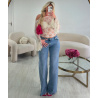 Jeans taille basse extra long bleu  - DRESS DESIREE