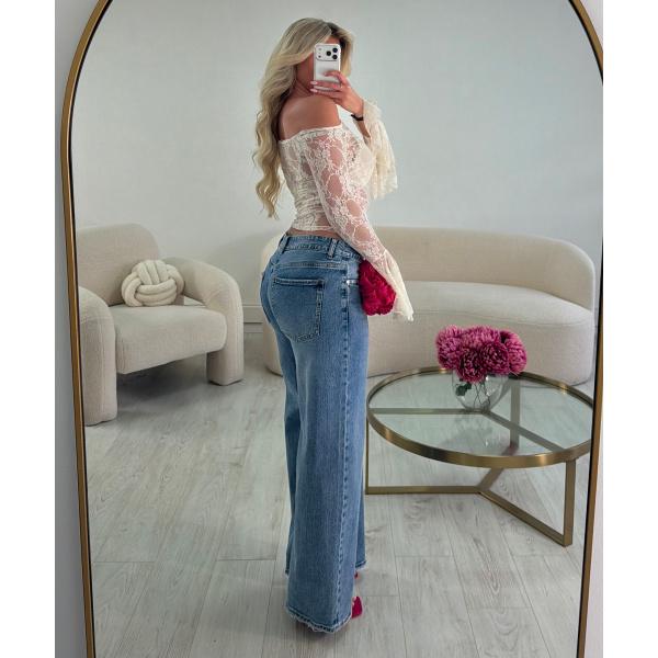 Jeans taille basse extra long bleu  - DRESS DESIREE