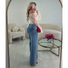 Jeans taille basse extra long bleu  - DRESS DESIREE