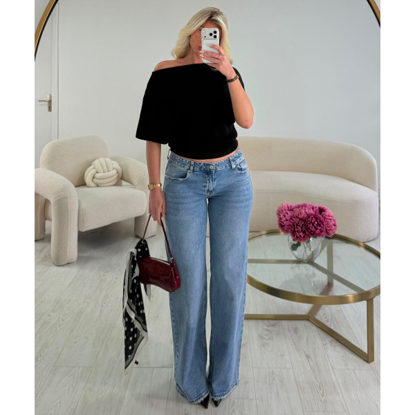 Extra-long low-rise blue jeans  - DRESS DESIREE