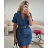 Blue cotton braided denim dress - DRESS DESIREE