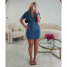 Blue cotton braided denim dress - DRESS DESIREE