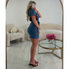 Blue cotton braided denim dress - DRESS DESIREE