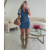 Robe jeans tressée bleu coton - DRESS DESIREE