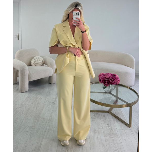 Light yellow tailored trousers - DRESS DESIREE