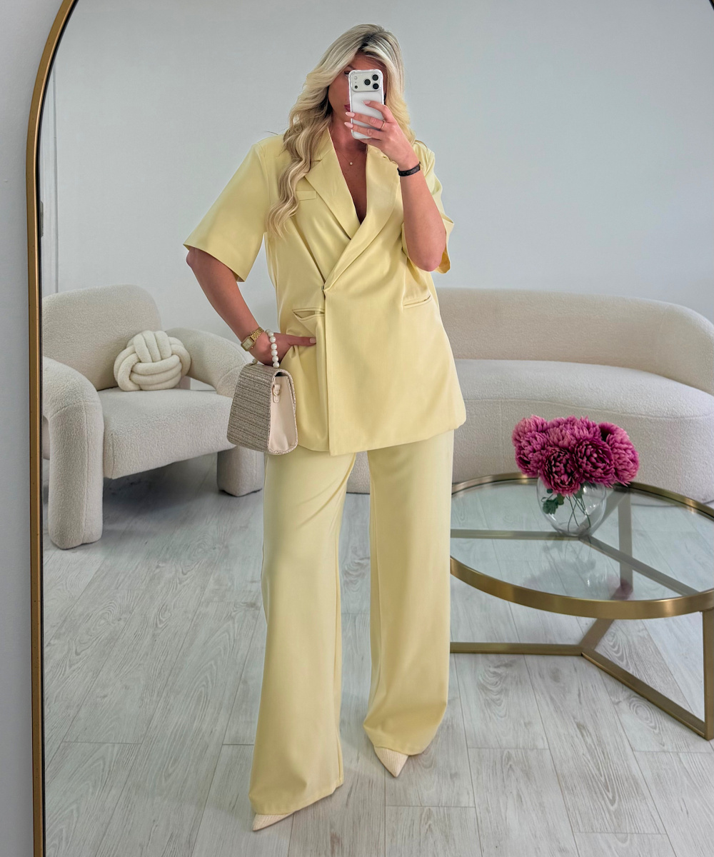 Light yellow tailored trousers - DRESS DESIREE
