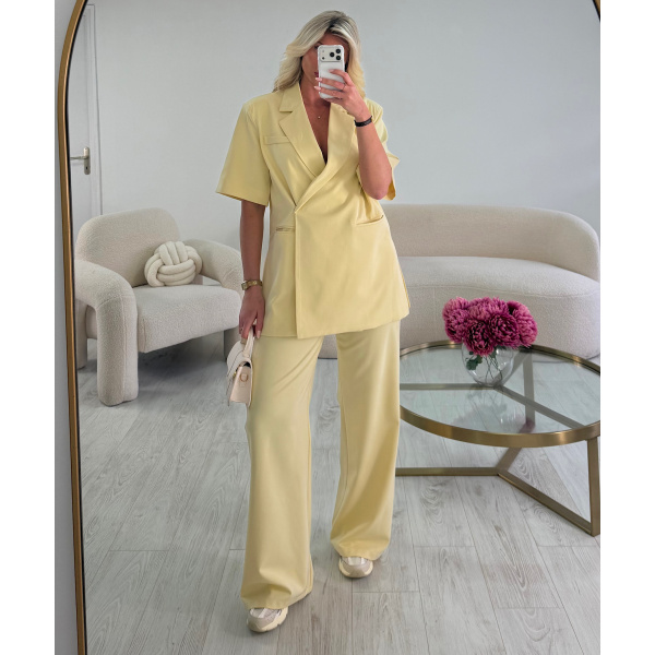 Pantalon tailleur jaune pastel - DRESS DESIREE