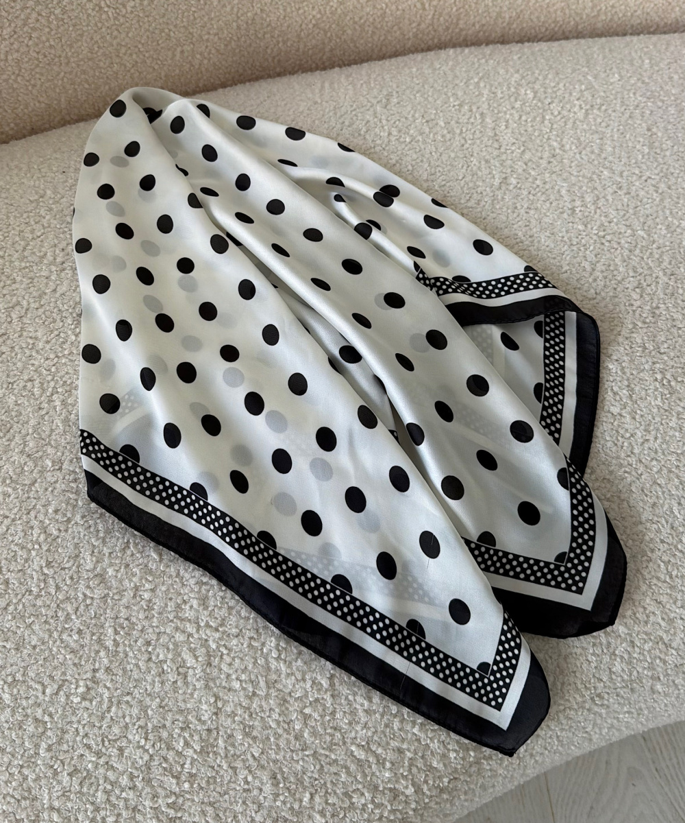 White polka scarf