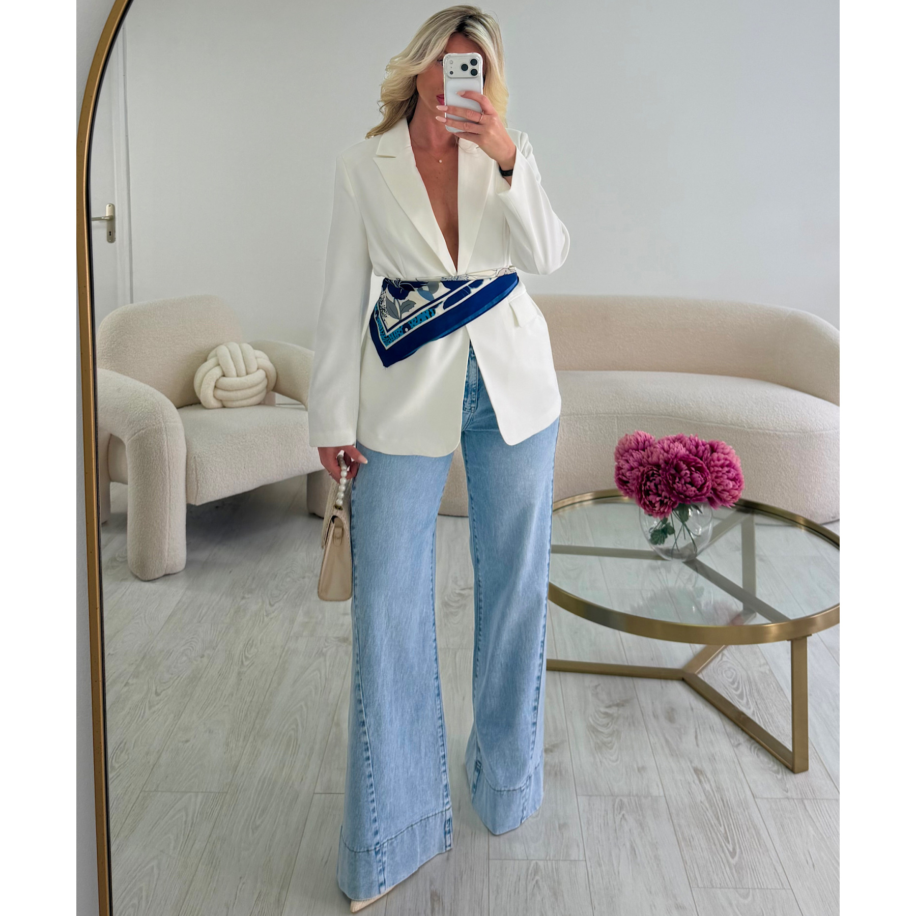 Blue-print scarf - DRESS DESIREE