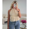 Top dos nu tulle noeuds creamy - DRESS DESIREE