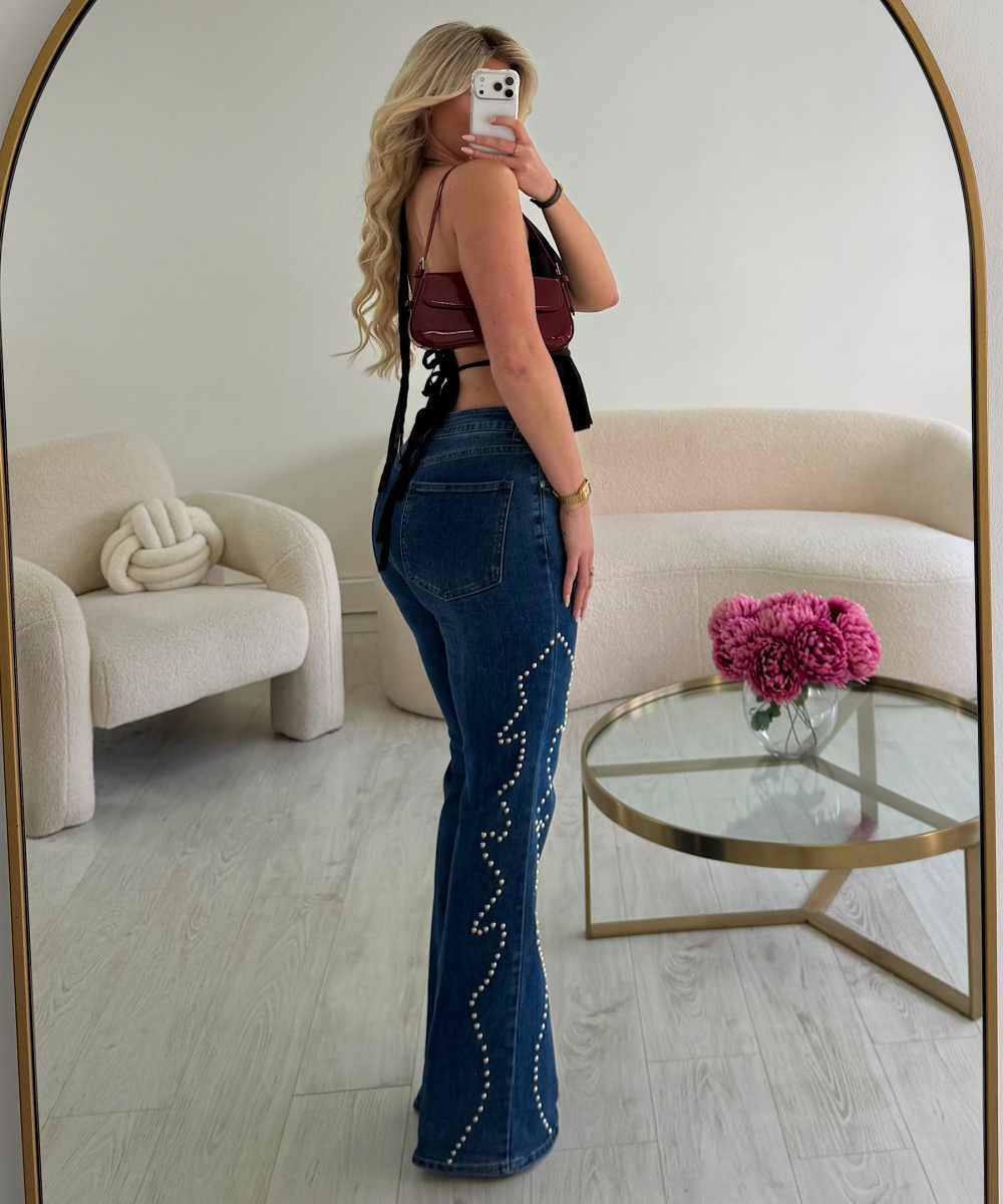 Extra-long studded jeans - DRESS DESIREE