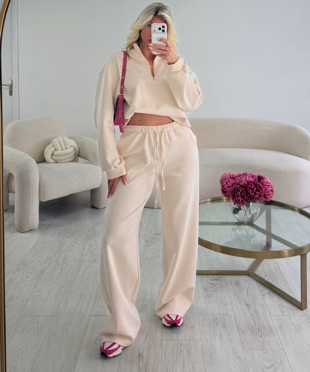 Sweat zip jogging crème- DRESS DESIREE