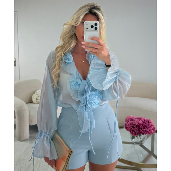 Short doublé bleu couture- DRESS DESIREE