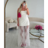 White lace bustier and long skirt set - DRESS DESIREE