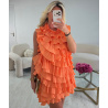 Robe dos nu volant saumon - DRESS DESIREE