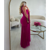 Robe longue col bustier tulle fuchsia - DRESS DESIREE