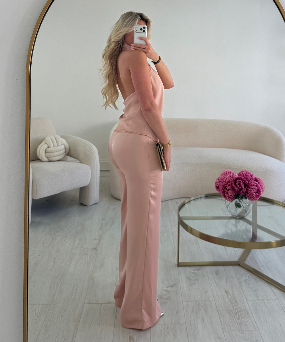 Ensemble rose dos nu satin - DRESS DESIREE